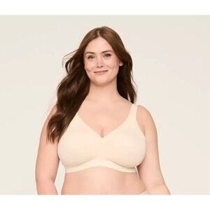 Cacique Unlined Full Coverage No Wire Bra Women's‎ Size 50C Beige